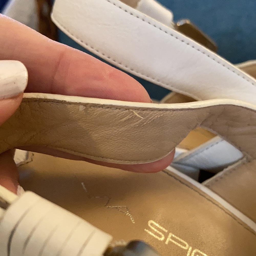 Via spiga sz 10 white/wood platform - Picture 10 of 12